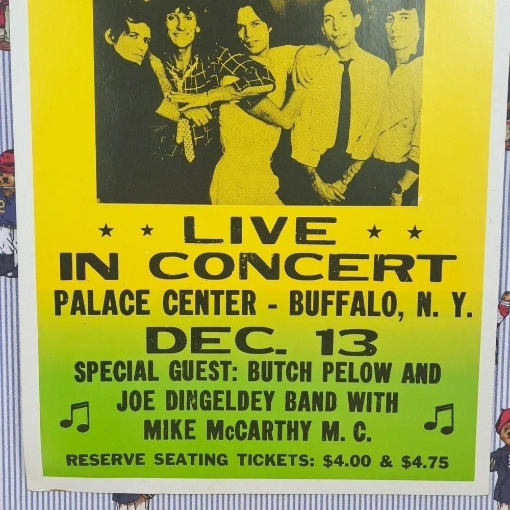 Vintage The Rolling Stones live in Buffalo, NY boxer concrt music poster